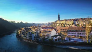 Travel imagery/unesco world heritage/view bern old town aare river switzerland Travel imagery/unesco world heritage/view bern old town aare river switzerland