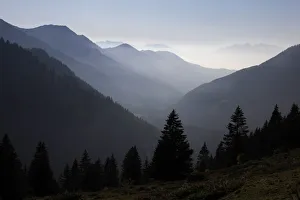 View of Bregenzer Wald mountain range as seen from Furkajoch ridge, Vorarlberg, Austria View of Bregenzer Wald mountain range as seen from Furkajoch ridge, Vorarlberg, Austria