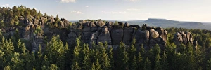 View from Carola Rocks near the Affensteine Rocks in the Elbe Sandstone Mountains, Saxony View from Carola Rocks near the Affensteine Rocks in the Elbe Sandstone Mountains, Saxony