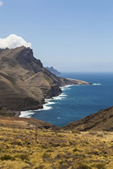 View of the cliffs near El Risco, Agaete Region, Gran Canaria, Canary Islands, Spain View of the cliffs near El Risco, Agaete Region, Gran Canaria, Canary Islands, Spain