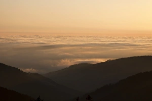 View from Feldberg Mountain over the Rhine Valley with atmospheric inversion View from Feldberg Mountain over the Rhine Valley with atmospheric inversion