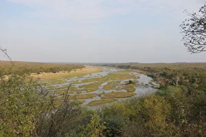 A view of the floodplain of the Olifants River in the Kruger National Park in the A view of the floodplain of the Olifants River in the Kruger National Park in the