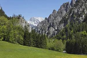 View of Gesaeuse National Park as seen from Johnsbach, Ennstal Alps, Upper Styria, Styria View of Gesaeuse National Park as seen from Johnsbach, Ennstal Alps, Upper Styria, Styria