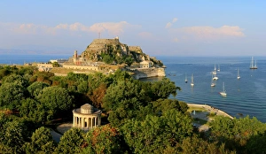 View on the Maitland Rotunda and the old fortress, Corfu, Greece View on the Maitland Rotunda and the old fortress, Corfu, Greece