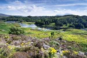 View across the moorland at Loch Dubhaird Mor in the Northern Highlands, Sutherland, Scotland, United Kingdom, Europe View across the moorland at Loch Dubhaird Mor in the Northern Highlands, Sutherland, Scotland, United Kingdom, Europe