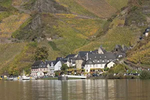 View over the Moselle to Beilstein in autumn, Rhineland-Palatinate, Germany View over the Moselle to Beilstein in autumn, Rhineland-Palatinate, Germany