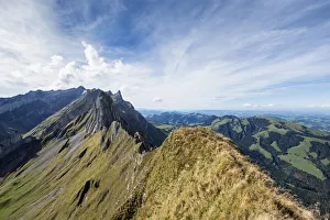 View from Mt Schafler in the Appenzell Alps to Mt Santis, Canton of Appenzell Innerrhoden View from Mt Schafler in the Appenzell Alps to Mt Santis, Canton of Appenzell Innerrhoden