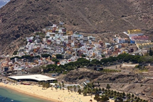 Village of San Andres with the Playa de las Teresitas beach, San Andres, La Montanita Village of San Andres with the Playa de las Teresitas beach, San Andres, La Montanita