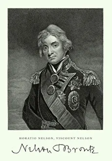 Vintage, Horatio Nelson, Viscount Nelson, English Victorian Engraving, 1840 Vintage, Horatio Nelson, Viscount Nelson, English Victorian Engraving, 1840
