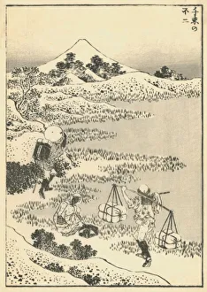 Vintage Jaanese Woodblock print of travelers Vintage Jaanese Woodblock print of travelers