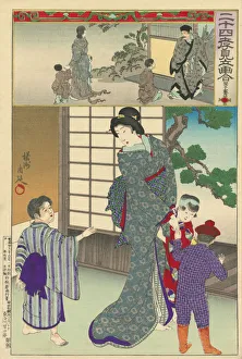 Vintage Japanese Woodblock print of Children Vintage Japanese Woodblock print of Children