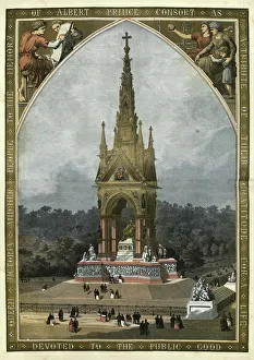 Vintage print of the Albert Memorial, London, 1872 Vintage print of the Albert Memorial, London, 1872
