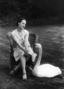 Prints of Anna Pavlova (1885 - 1931) the Russian ballerina in the company of a swan at her London home, Ivy Lodge in Hampstead. (Photo by Evening Standard/Getty Images) The Enchanting Evolution of Ballet: Anna Pavlova with Two Swans Print