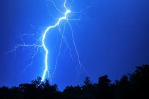 Massive Fork Lightning Strike Nighttime Print