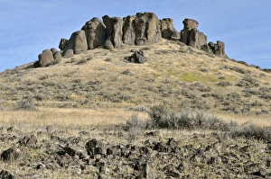 Volcanic rock formations in the Bennett Hills, Highway 46, Gooding, Idaho, USA Volcanic rock formations in the Bennett Hills, Highway 46, Gooding, Idaho, USA