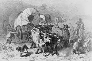 Wagon Train Print, circa 1850