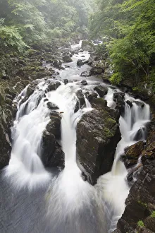 Waterfall at the Hermitage bridge on rainy day - Scotland Waterfall at the Hermitage bridge on rainy day - Scotland