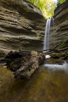 Waterfall in Paehlschlucht gorge near Paehl, Ammersee Lake, Bavaria, Germany, Europe Waterfall in Paehlschlucht gorge near Paehl, Ammersee Lake, Bavaria, Germany, Europe