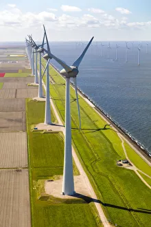 Wind turbines at sea, North Holland, Netherlands Wind turbines at sea, North Holland, Netherlands