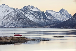 Winter landscape at Austnesfjord, Lofoten, Norway Winter landscape at Austnesfjord, Lofoten, Norway