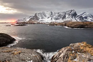Winter landscape near Reine, Lofoten, Norway Winter landscape near Reine, Lofoten, Norway