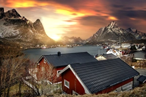 Winter in Olenilsoya in Reine, Lofoten Islands, Norway Winter in Olenilsoya in Reine, Lofoten Islands, Norway