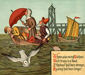 Three Wise Men of Gotham - Victorian nursery rhyme illustration Three Wise Men of Gotham - Victorian nursery rhyme illustration