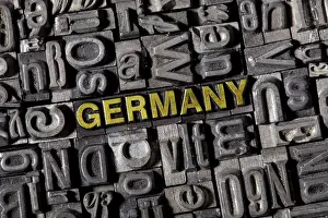 Vintage Lead Type Print of the Word Germany