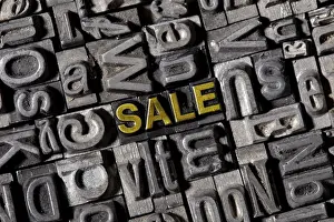 Old Lead Type Print: The Word Sale