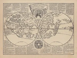 World map by Martin Behaim, 1492, wood engraving, published 1884 World map by Martin Behaim, 1492, wood engraving, published 1884