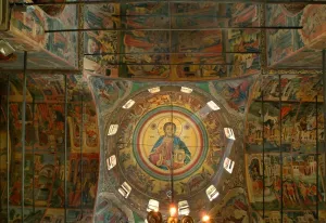 Prints of The ceiling of the Rila Monastery, Bulgaria. The monastery is a World Heritage site Bulgaria Prints: Rila Monastery Print - Ceiling of Bulgaria's UNESCO World Heritage Site