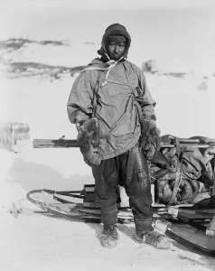 Edgar Evans, with a laden sledge Edgar Evans, with a laden sledge