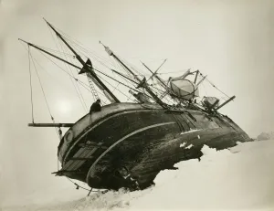 Endurance caught in a pressure crack, October, 1915 Endurance caught in a pressure crack, October, 1915