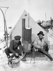 Ernest Shackleton and Frank Hurley at Patience Camp Ernest Shackleton and Frank Hurley at Patience Camp