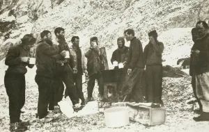 The first meal on Elephant Island The first meal on Elephant Island