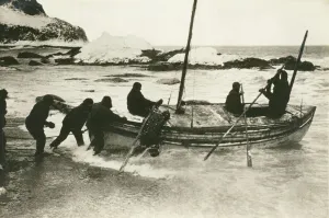 The James Caird setting out for South Georgia The James Caird setting out for South Georgia