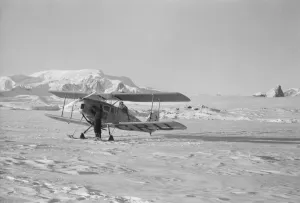 Plane at winter aerodrome, Argentine Islands Plane at winter aerodrome, Argentine Islands