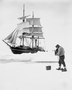 Ponting photographing the Terra Nova in the pack, December 1910 Ponting photographing the Terra Nova in the pack, December 1910