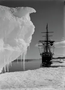 The Terra Nova and a berg at ice-foot. January 16th 1911 The Terra Nova and a berg at ice-foot. January 16th 1911
