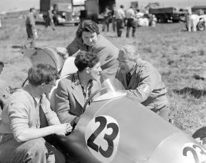 Advice from Mr A. E. Moss for son Stirling Moss, at 19 the youngest driver in the race Advice from Mr A. E. Moss for son Stirling Moss, at 19 the youngest driver in the race