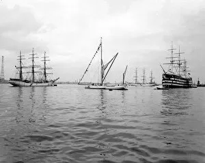 Images Dated 16th June 1999: Centenery Year Celebrations, Greenhithe, Kent. Tall masts of visiting sailing vessels