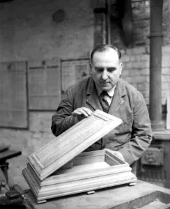 Chislehurst, Kent: Mr J H Easden of Royal Parade, Chislehurst, puts the finishing Chislehurst, Kent: Mr J H Easden of Royal Parade, Chislehurst, puts the finishing