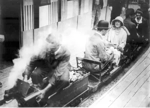 The Duke and Duchess of York enjoying a ride on the Canadian Pacific Railway Miniature The Duke and Duchess of York enjoying a ride on the Canadian Pacific Railway Miniature