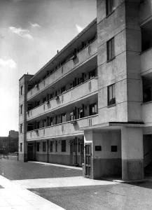 London County Council Minerva Estate Bethnal Green, East London. new flats built London County Council Minerva Estate Bethnal Green, East London. new flats built