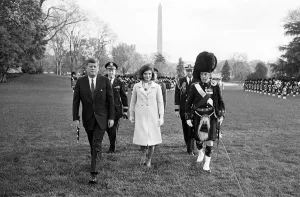 Mrs Jacqueline Kennedy, the First Lady of America, walks across the South Lawn Mrs Jacqueline Kennedy, the First Lady of America, walks across the South Lawn