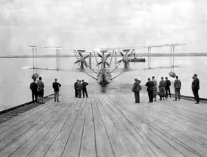The new giant Blackburn flying boats ( Iris III type) at the launch at Brough The new giant Blackburn flying boats ( Iris III type) at the launch at Brough