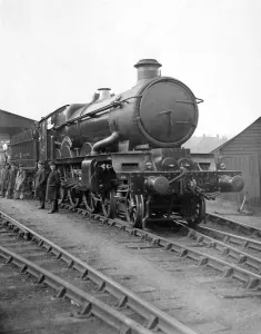 The New Great Western Railway Engine Caerphilly Castle on the occasion of demonstration The New Great Western Railway Engine Caerphilly Castle on the occasion of demonstration