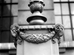 New Port of London Authority Building. The Sculptured Rams heads are notable for their expression New Port of London Authority Building. The Sculptured Rams heads are notable for their expression