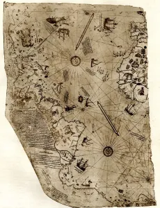 The new world revealed to Islam in 1513. The map of the Atlantic, work of Admiral The new world revealed to Islam in 1513. The map of the Atlantic, work of Admiral