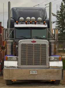 Peterbilt 6x4 semi tracter unit parked at its home depot Peterbilt 6x4 semi tracter unit parked at its home depot